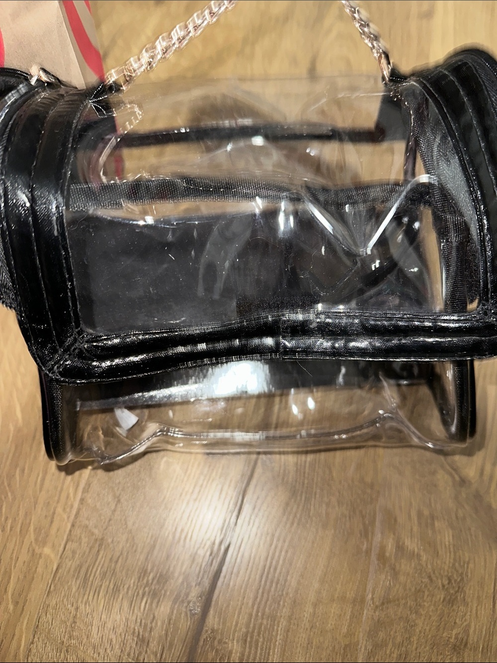 Clear make up bag  with Black Trim